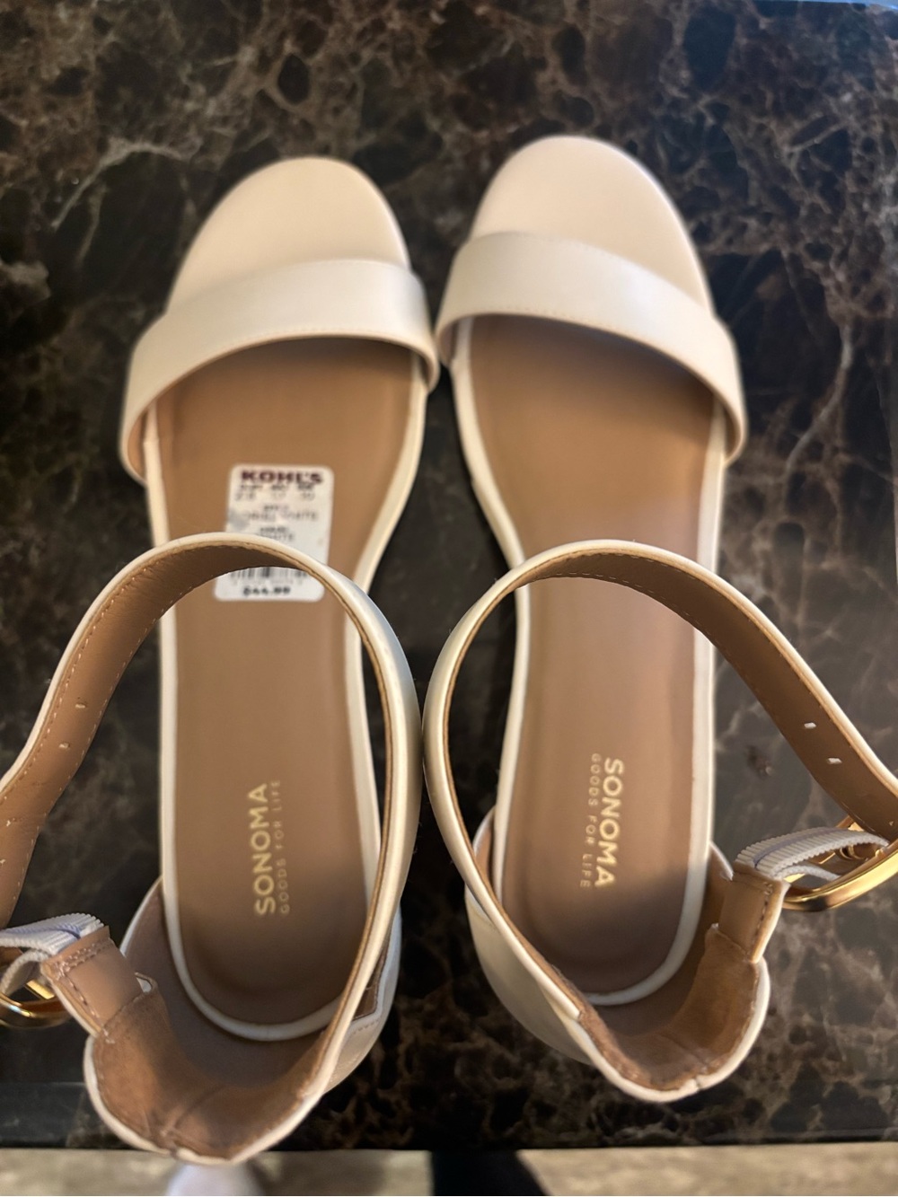Sonoma Cream Open-Toe Ankle-Strap Sandals for Women